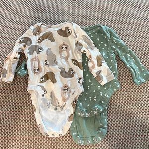 Two 0-3 months long sleeves onesies